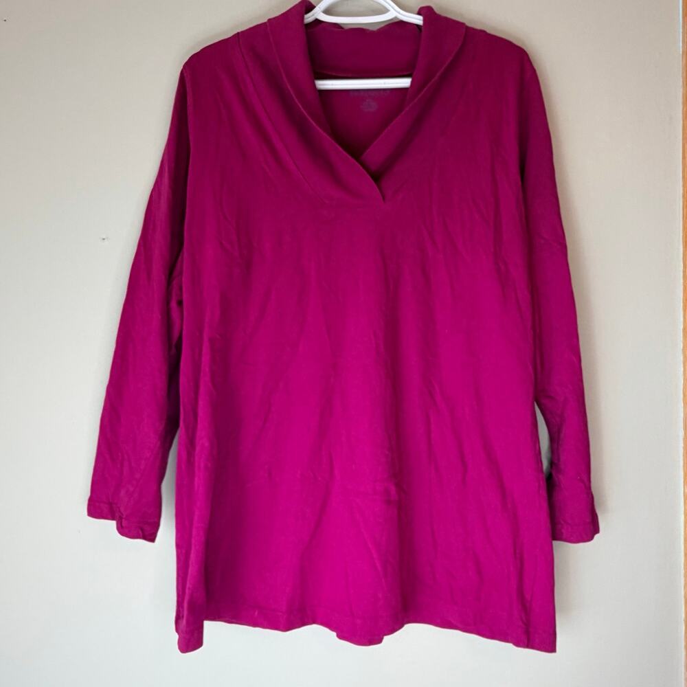 Roaman's 3/4 Sleeve Top Purple Size Large